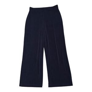 Citiknits Slinky Wide Leg Pants Womens Medium Navy Pull On Stretch Casual Travel